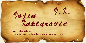 Vojin Kaplarović vizit kartica